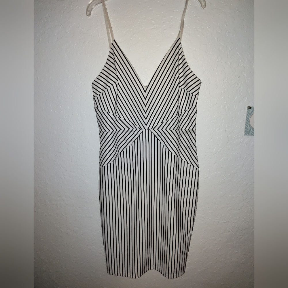 New Fashion Nova Black and White Striped Dress
